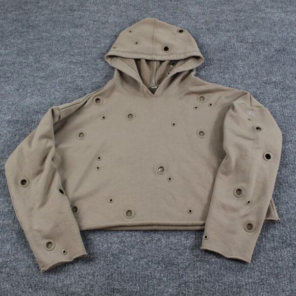 Alo Yoga Hoodie Women Medium Cadence Grommet Crop Pullover Sweatshirt Athleisure - Picture 3 of 11